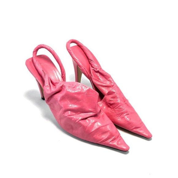 BOTTEGA VENETA Pink Twist The Patent Leather Slingback Pumps Size EU:38.5 - Picture 2 of 12